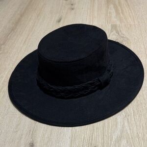 Time and Tru Black Wide-Brim Hat